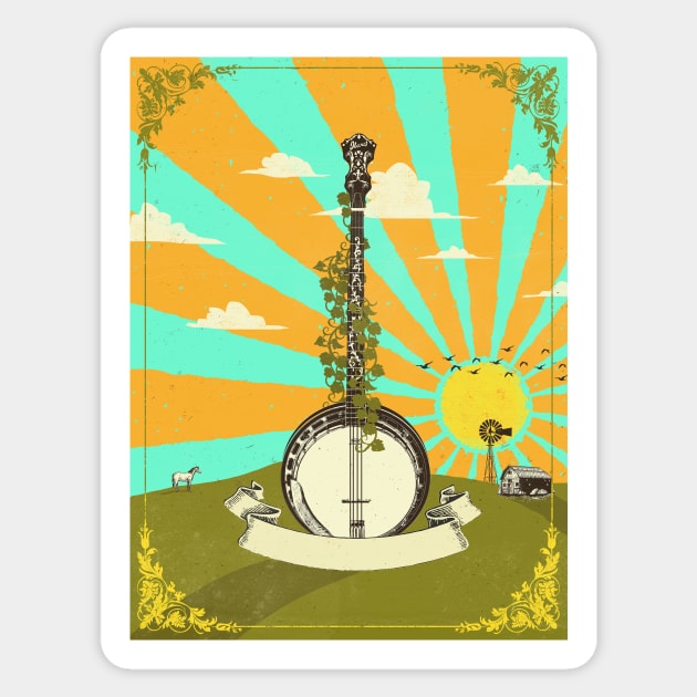 SUNRISE BANJO Sticker by Showdeer